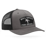 Will Dance For Diesel Classic Trucker Hat - Charcoal / Black