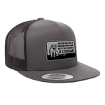 Choked A Cougar Flat Bill Leather Patch Hat