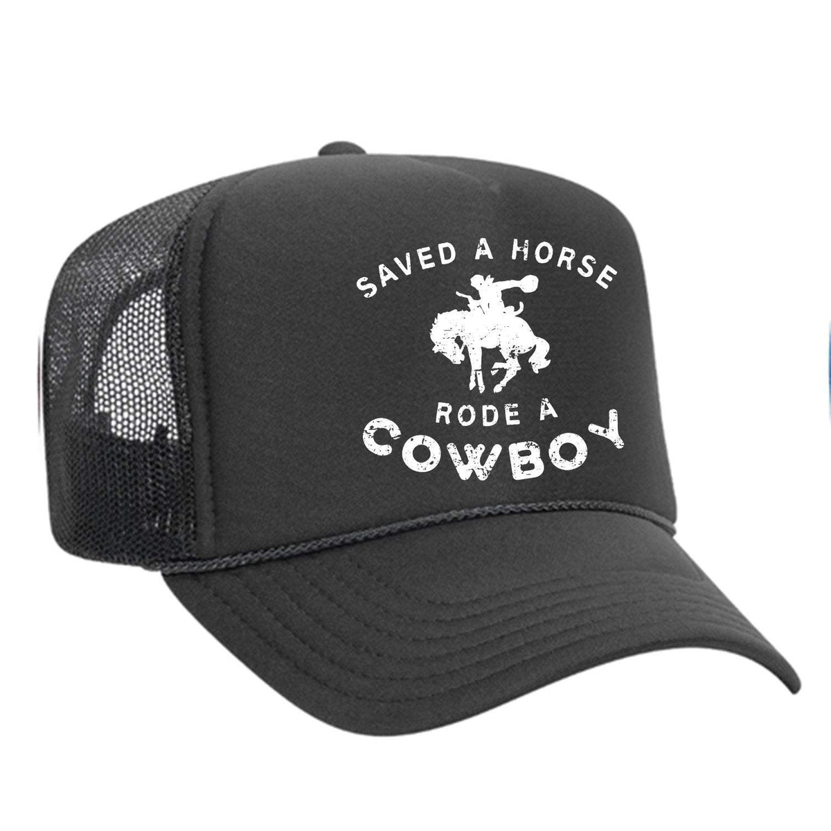 Saved A Horse Rode A Cowboy Foam Trucker Hat - Charcoal