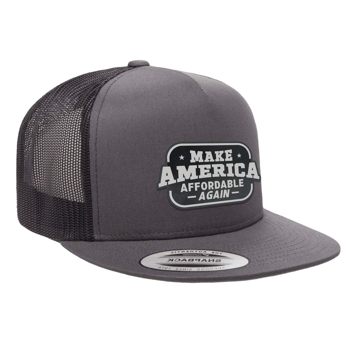 Make America Affordable Again Flat Bill Hat - Charcoal / Black