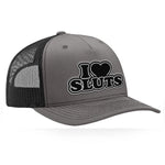 I Love Sluts Classic Trucker Hat - Charcoal / Black