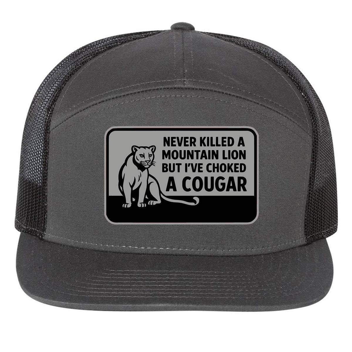 Choked A Cougar 7 Panel Hat - Charcoal / Black