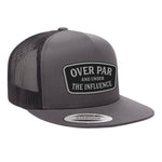 Over Par And Under The Influence Flat Bill Leather Patch Hat