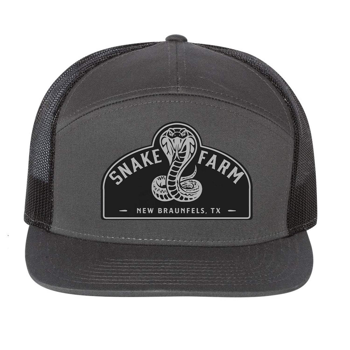 Snake Farm 7 Panel Hat - Charcoal / Black