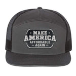 Make America Affordable Again 7 Panel Hat - Charcoal / Black