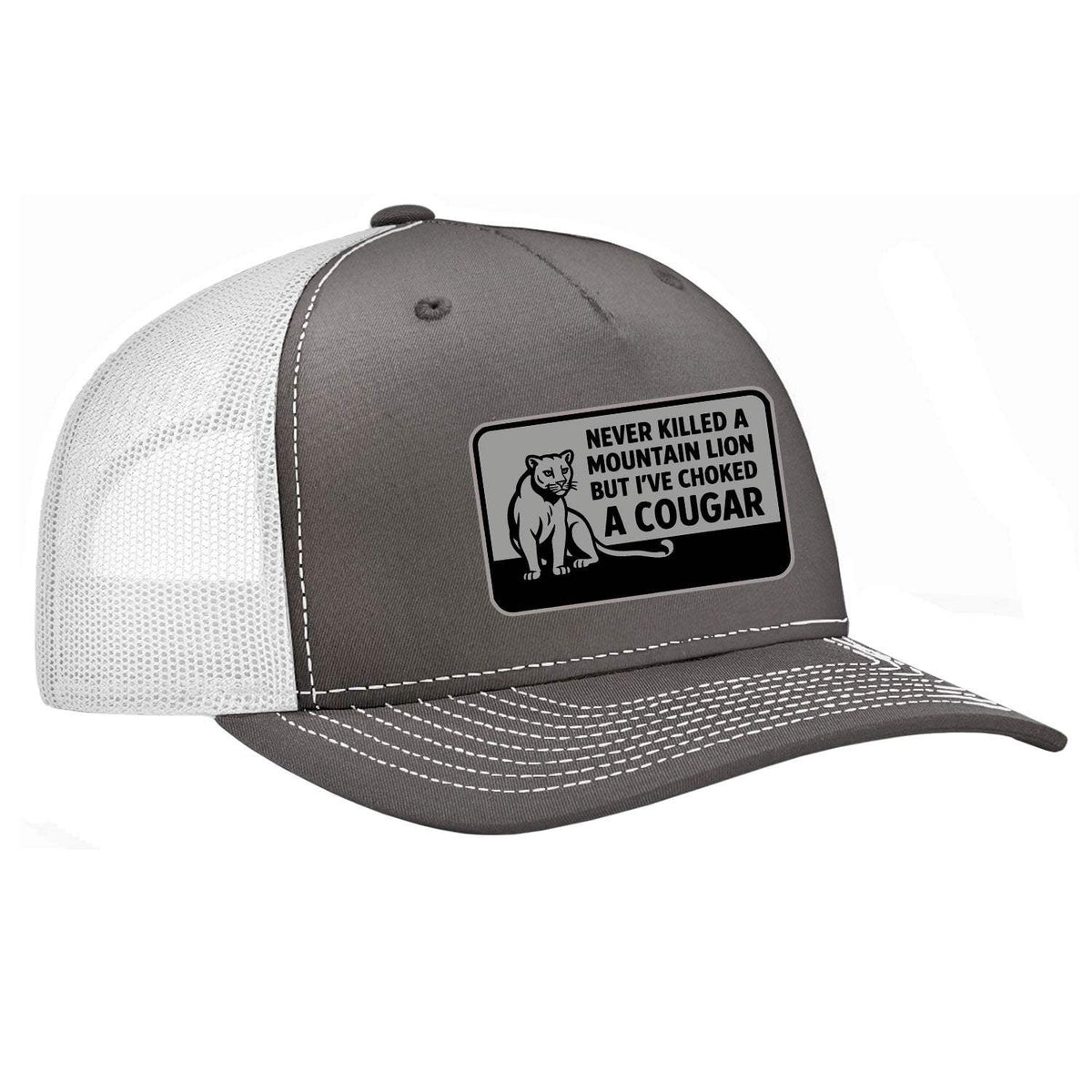 Choked A Cougar Classic Trucker Hat - Charcoal / White