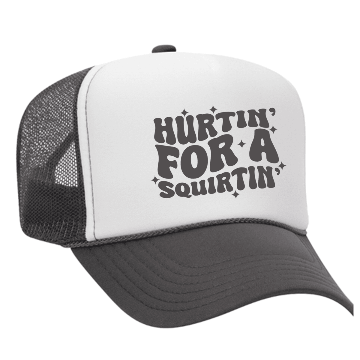 Hurtin' For A Squirtin' Foam Trucker Hat - Charcoal / White