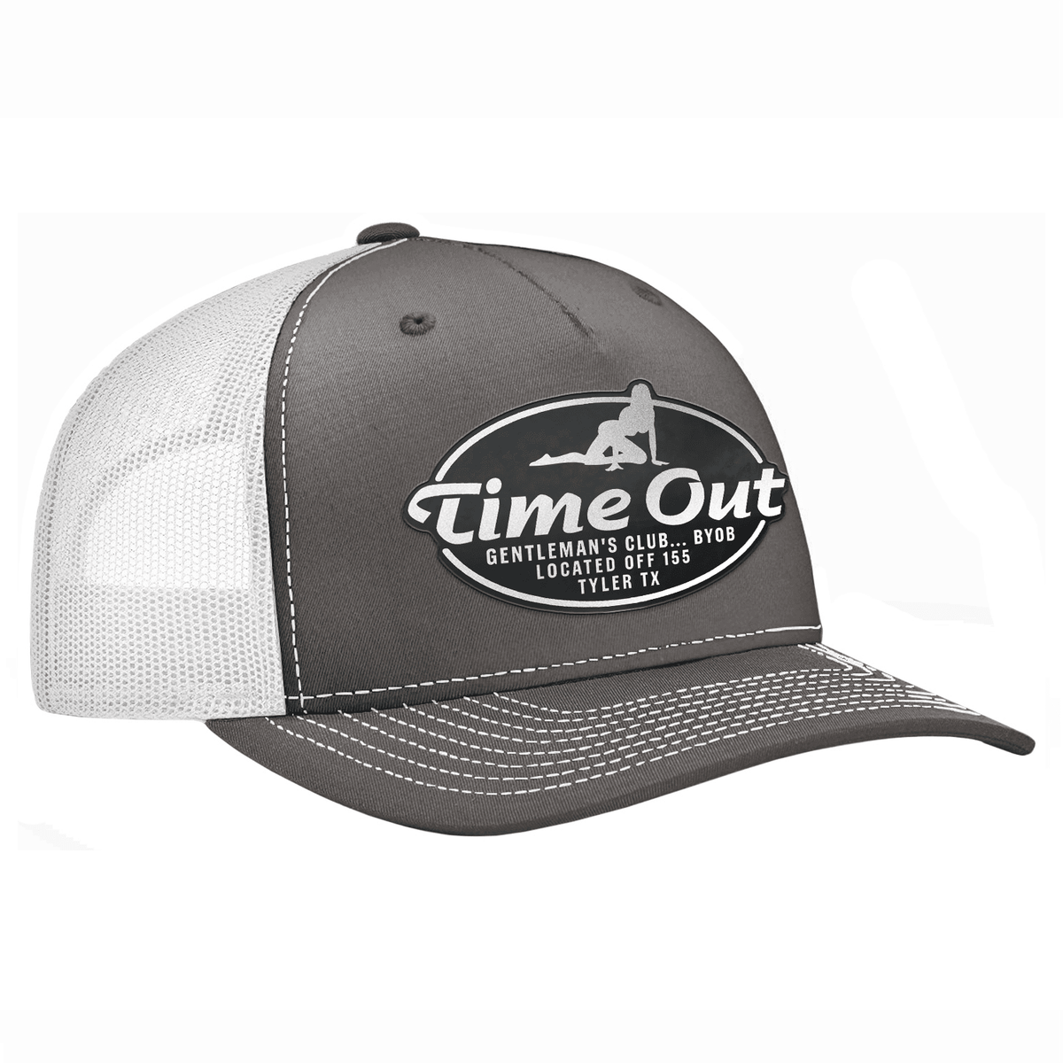 Time Out Gentleman's Club Classic Trucker Hat - Charcoal / White