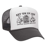Set 'Em Up Joe Foam Trucker Hat - Charcoal / White
