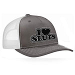I Love Sluts Classic Trucker Hat - Charcoal / White