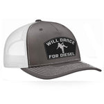 Will Dance For Diesel Classic Trucker Hat - Charcoal / White