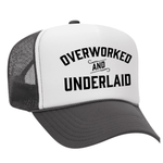 Overworked And Underlaid Foam Trucker Hat - Charcoal / White
