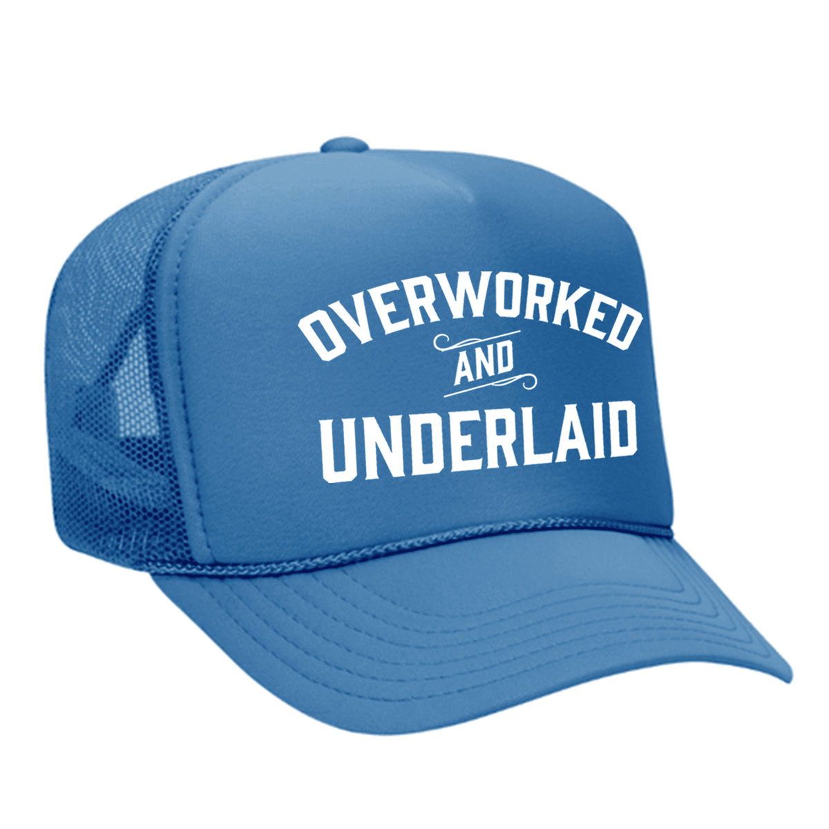 Overworked And Underlaid Foam Trucker Hat - Colorado / Blue