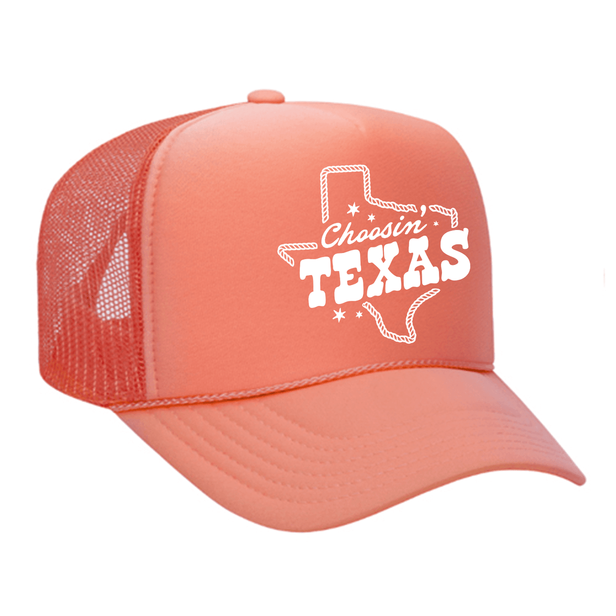 Choosin' Texas Foam Trucker Hat - Coral