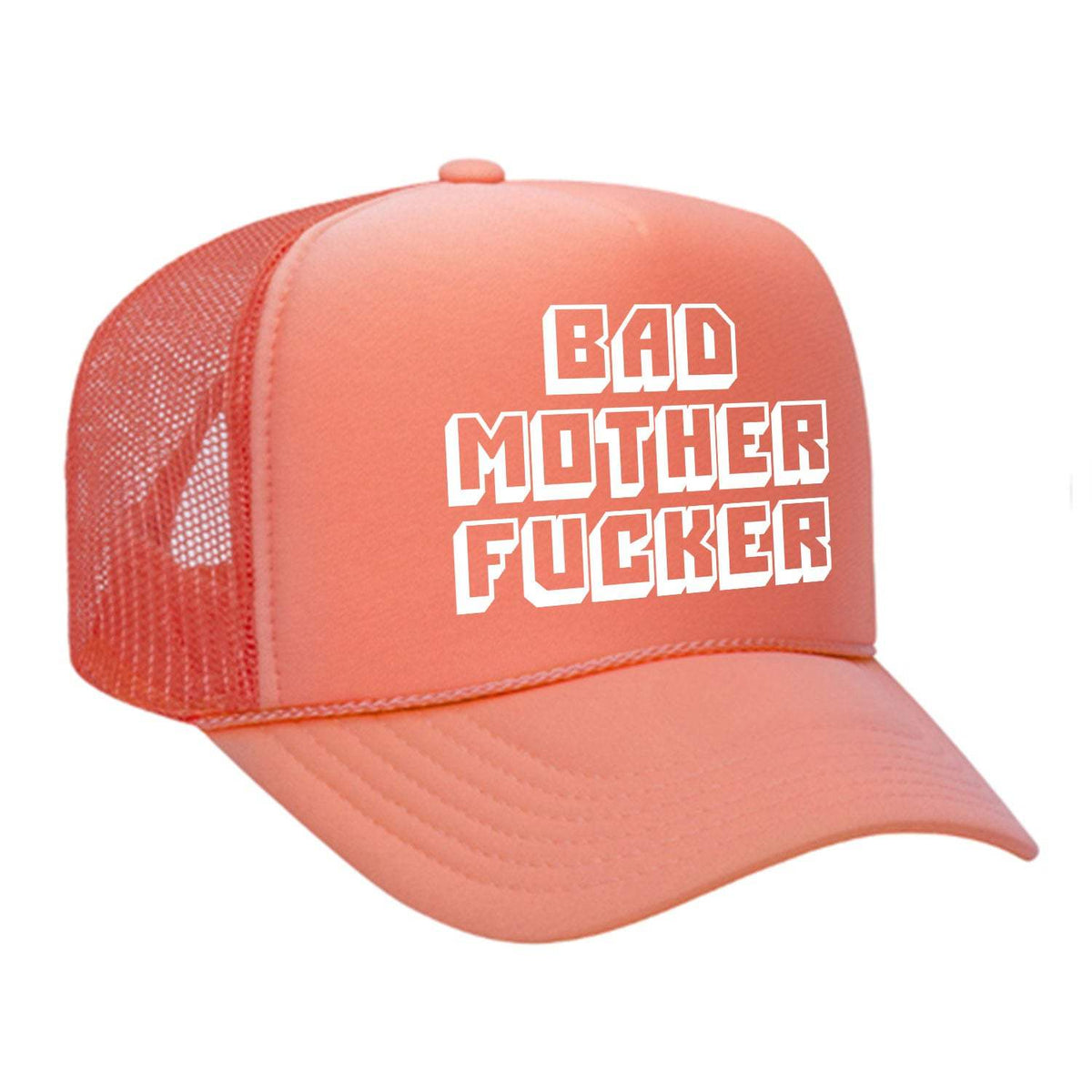 Bad M'Fer Foam Trucker Hat - Coral