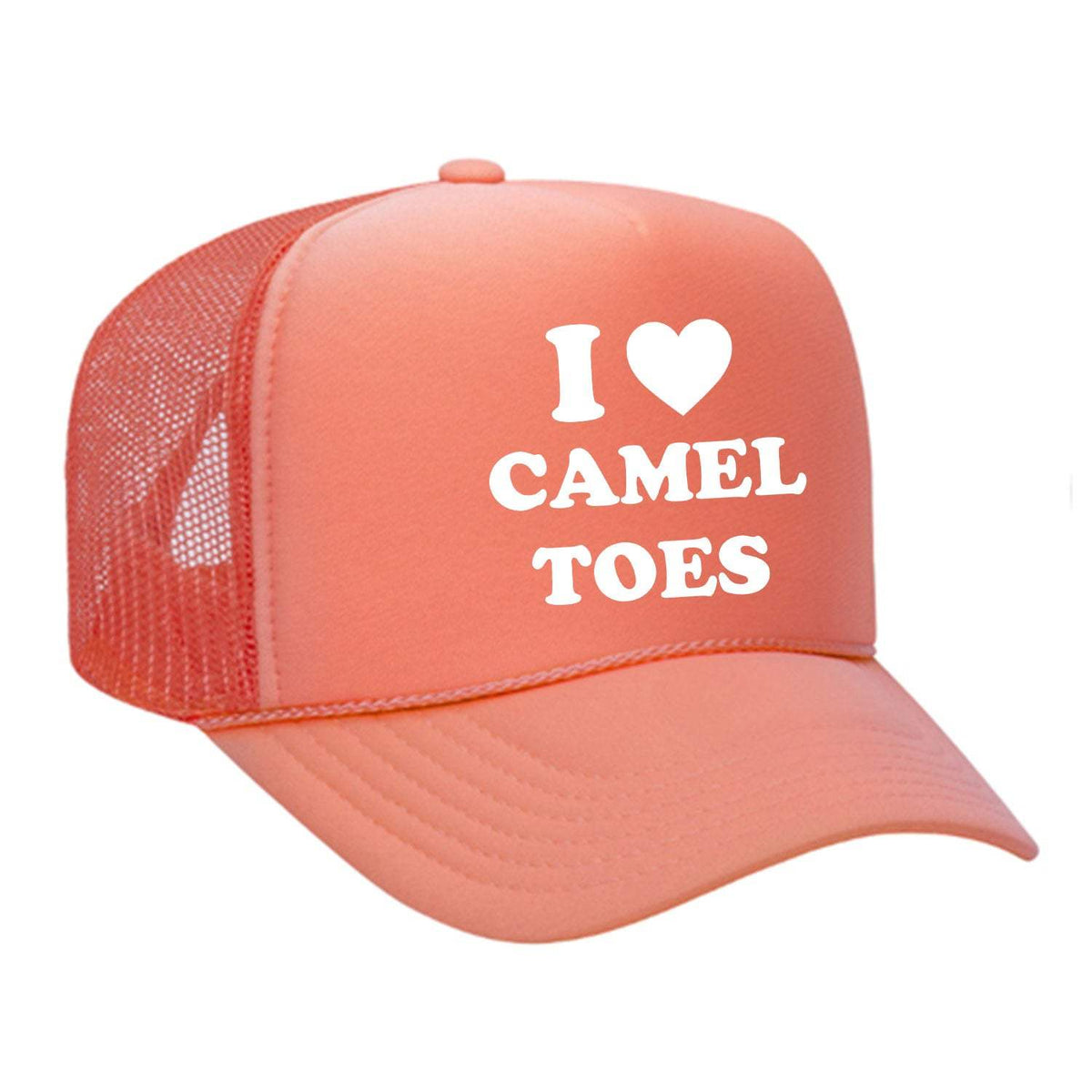 I Love Camel Toes Foam Trucker Hat - Coral