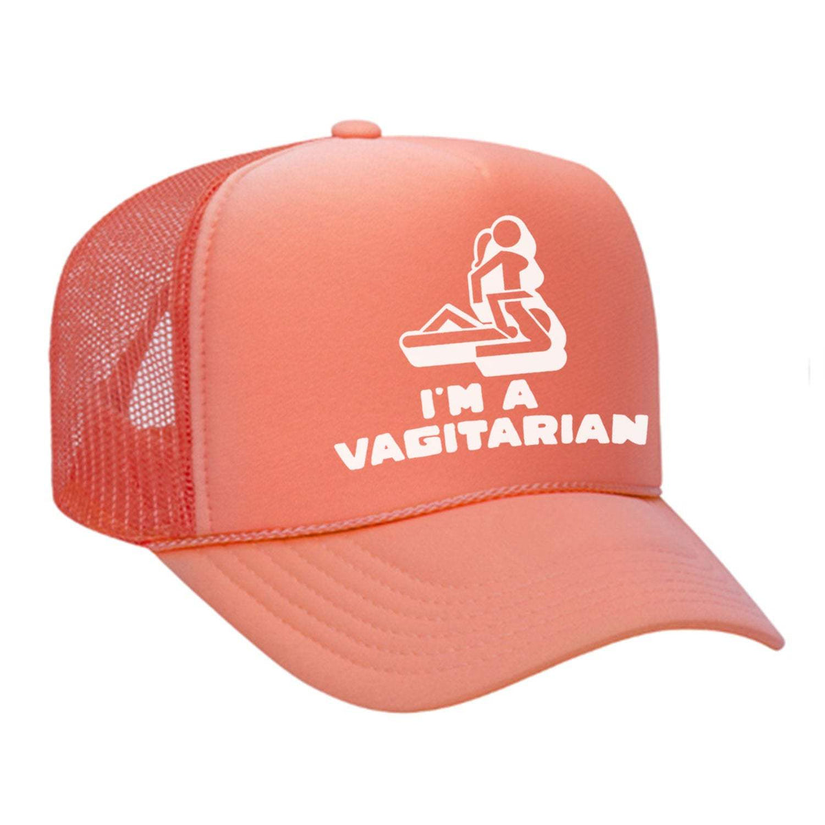 I'm A Vagitarian Foam Trucker Hat - Coral