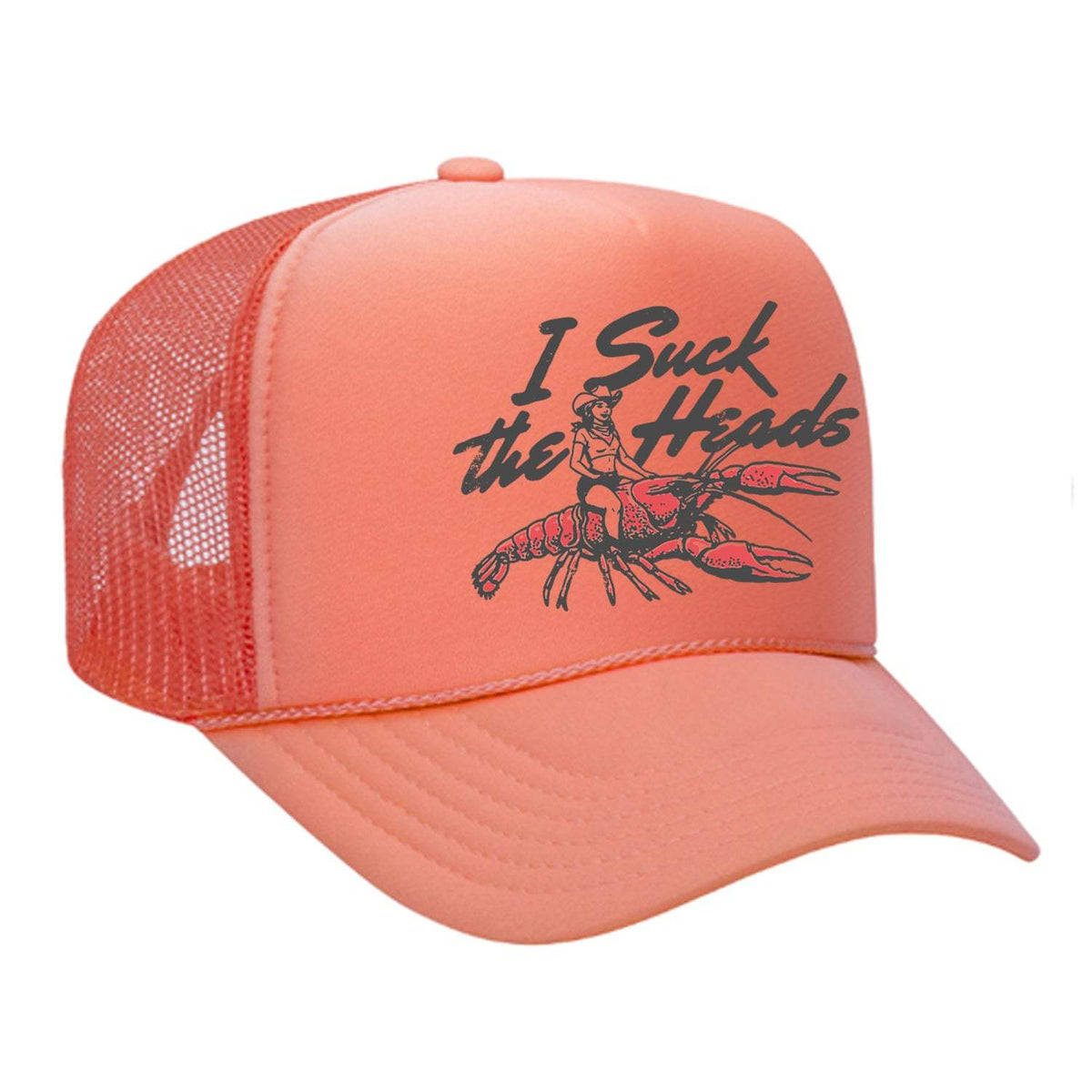 I Suck The Heads Foam Trucker Hat - Coral