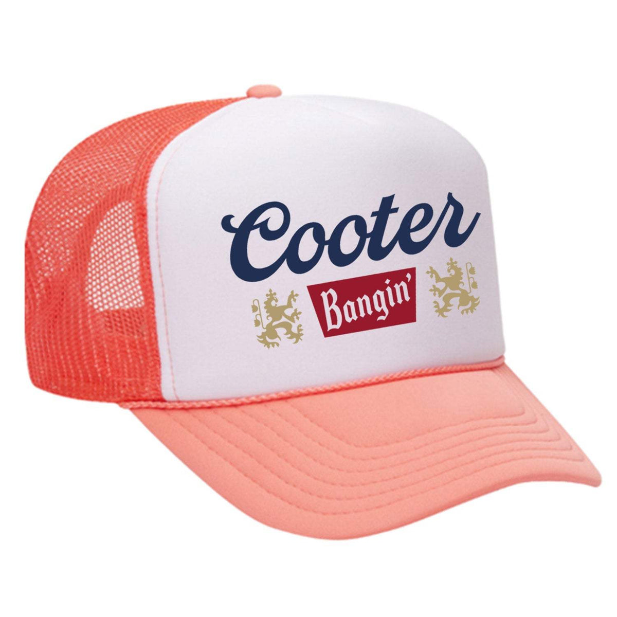 Cooter Bangin Foam Trucker Hat - Coral / White