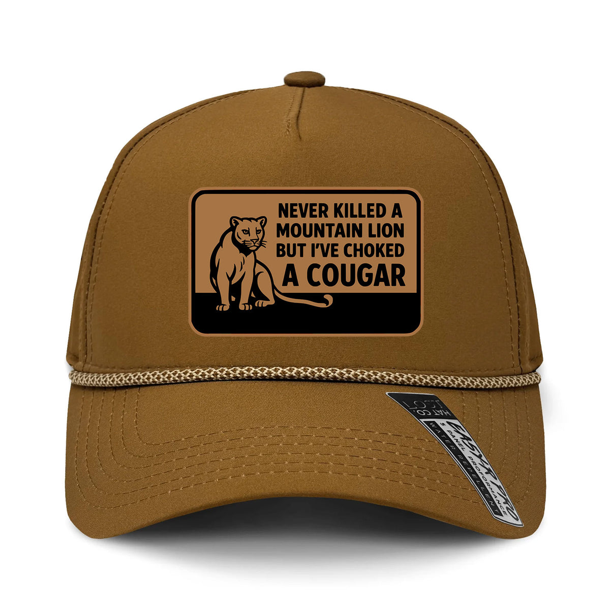 Choked A Cougar Performance Leather Patch Hat