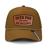 Over Par And Under The Influence Performance Leather Patch Hat - Coyote