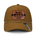 Make America Affordable Again Performance Leather Patch Hat - Coyote