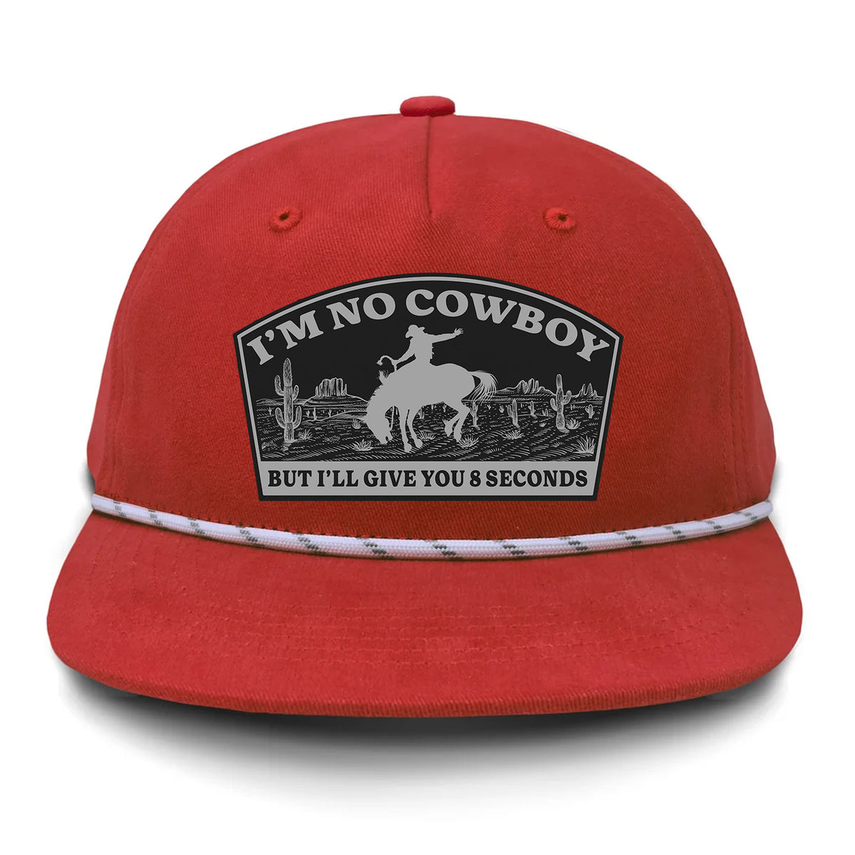 I'm NoCowboy Flat Bill Rope Leather Patch Hat