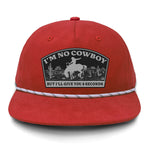 I'm NoCowboy Flat Bill Rope Leather Patch Hat