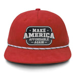 Make America Affordable Again Flat Bill Rope Leather Patch Hat - Crawfish