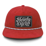 Howdy Darlin' Flat Bill Rope Leather Patch Hat - Crawfish