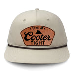 I Like My Cooter Tight Flat Bill Rope Leather Patch Hat