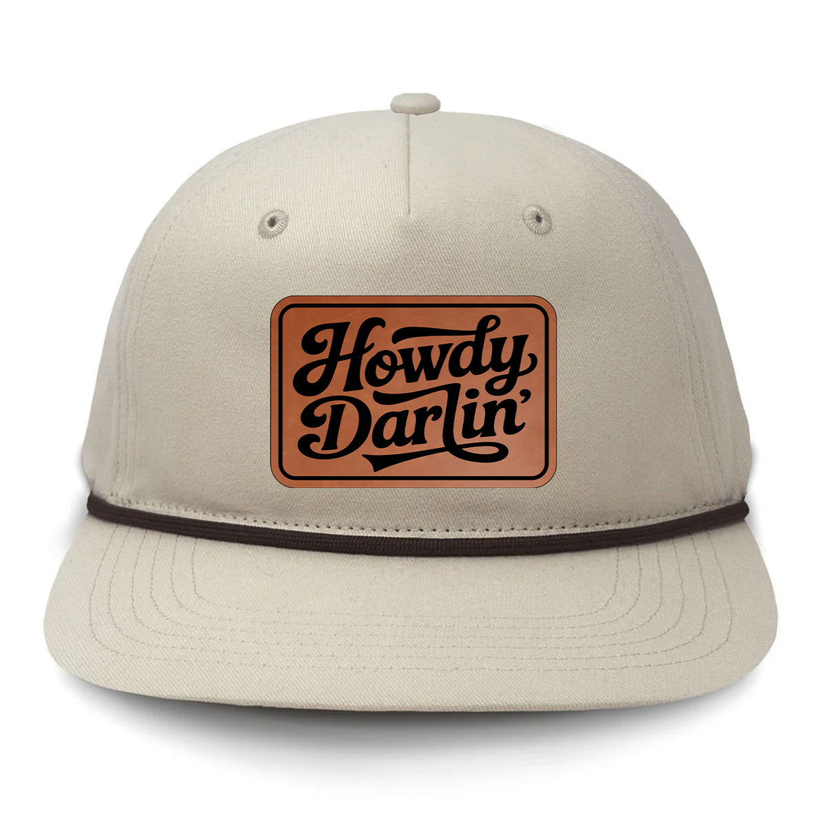 Howdy Darlin' Flat Bill Rope Leather Patch Hat