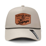 The Liquor Box Lounge Performance Leather Patch Hat - Cream