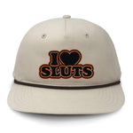 I Love Sluts Flat Bill Rope - Cream