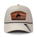I'm No Cowboy Performance Leather Patch Hat - Cream