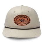 Redneck Mother Flat Bill Rope Leather Patch Hat - Cream