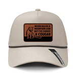 Choked A Cougar Performance Leather Patch Hat - Cream