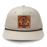 Chief Pokalotatwat Flat Bill Rope Leather Patch Hat - Cream
