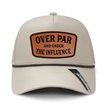 Over Par And Under The Influence Performance Leather Patch Hat