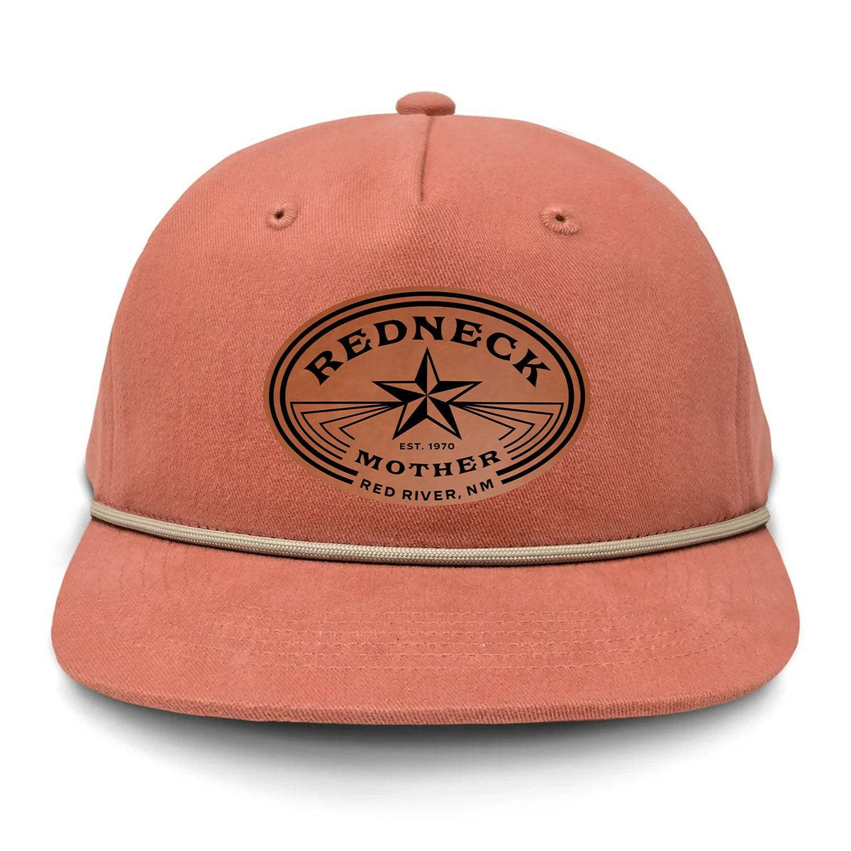 Redneck Mother Flat Bill Rope Leather Patch Hat - Cutthroat