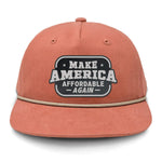 Make America Affordable Again Flat Bill Rope Leather Patch Hat - Cutthroat