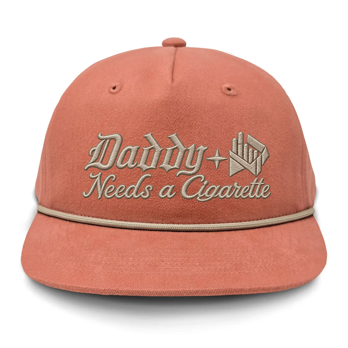 Daddy Needs A Cig Embroidered Flat Bill Hat