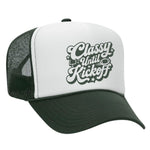 Classy Until Kickoff Foam Trucker Hat - Dark Green / White