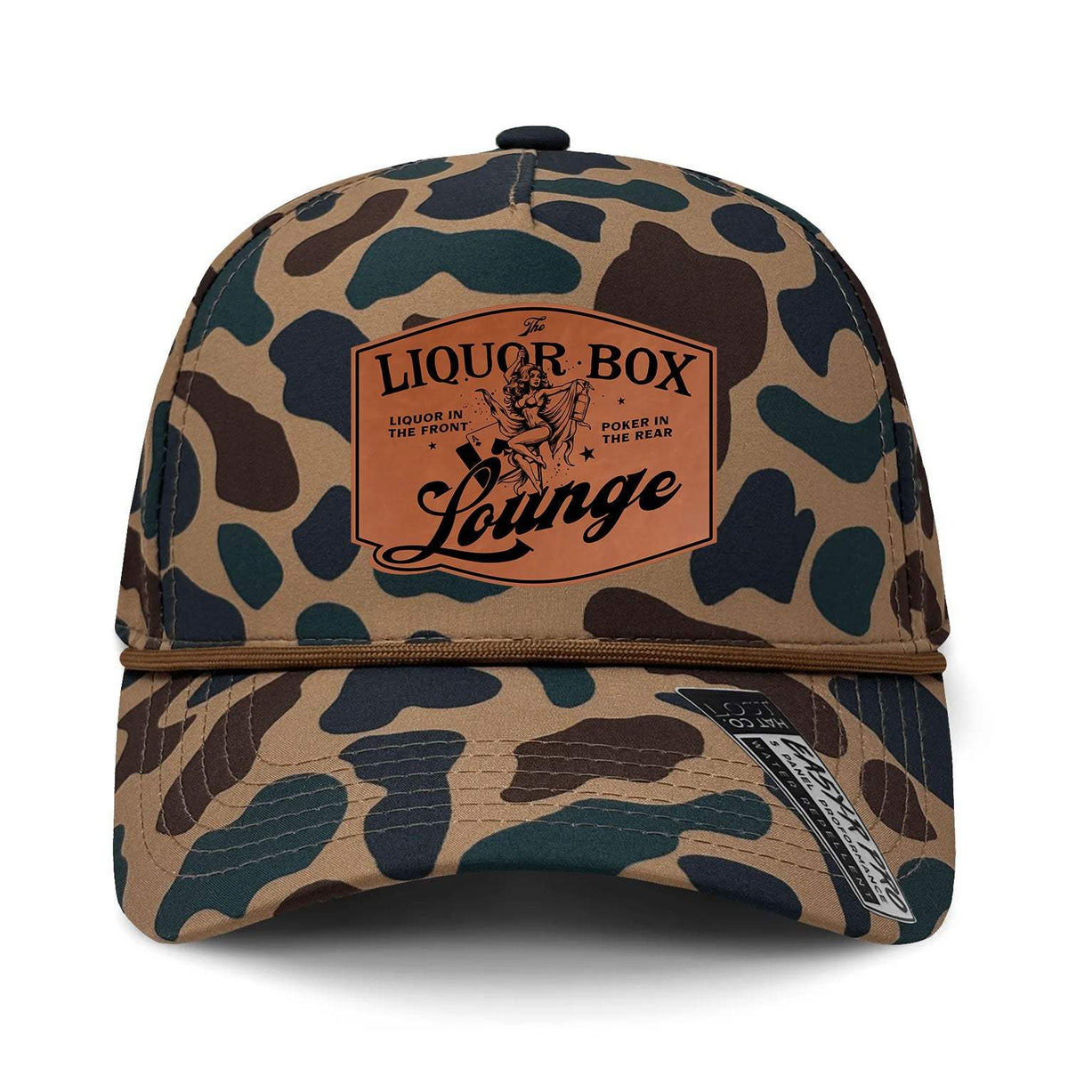 The Liquor Box Lounge Performance Leather Patch Hat - Delta