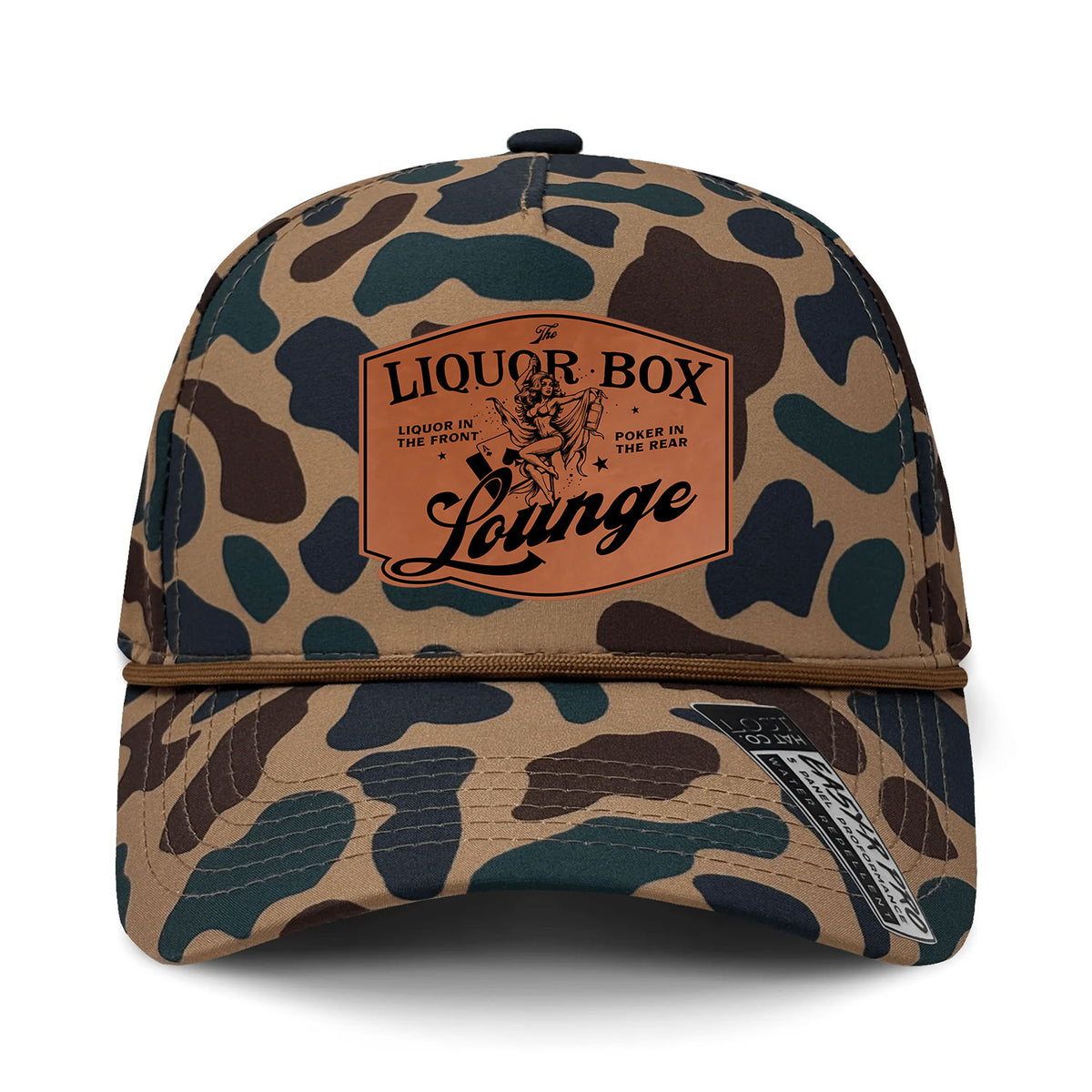 The Liquor Box Lounge Performance Leather Patch Hat