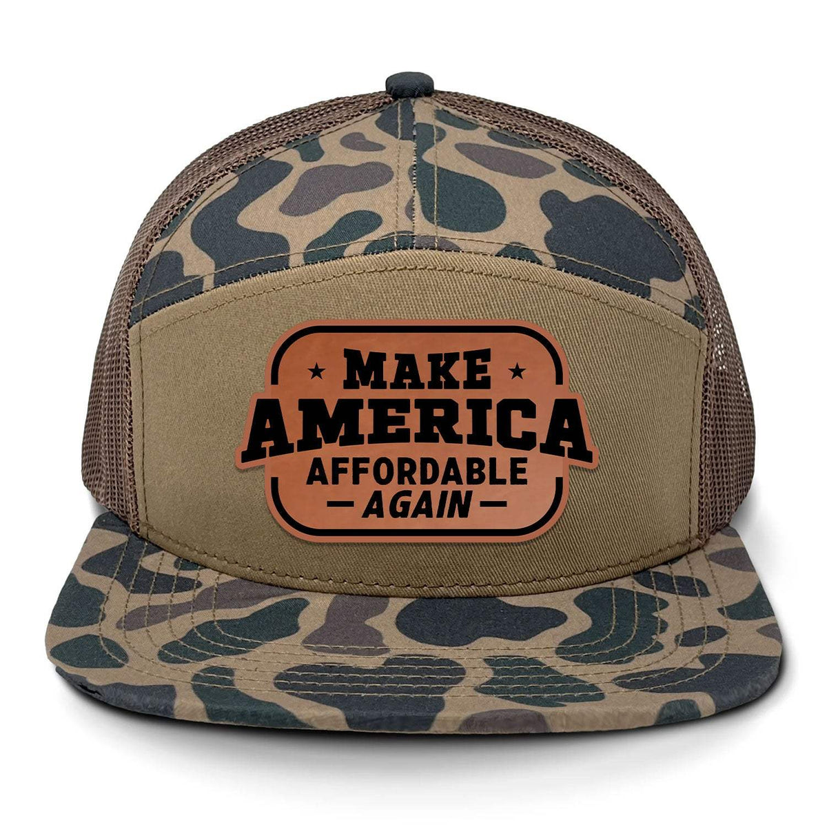 Make America Affordable Again 7 Panel Camo Hat - Delta