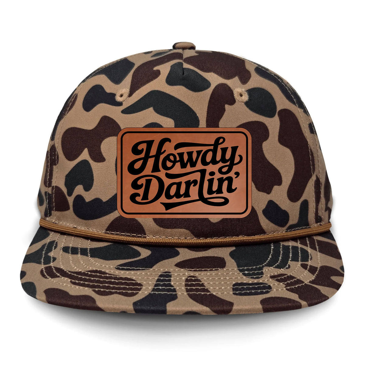 Howdy Darlin' Flat Bill Rope Leather Patch Hat