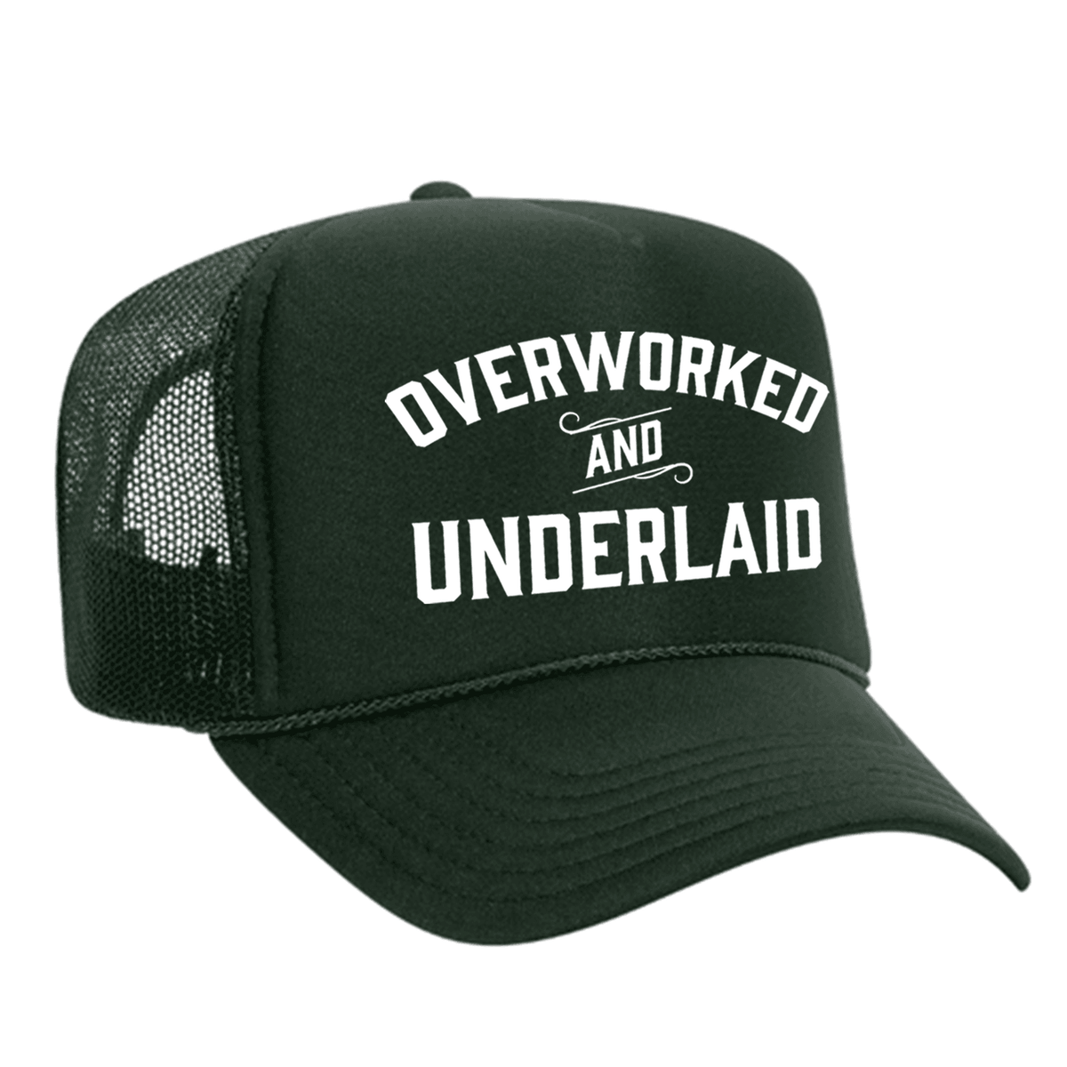 Overworked And Underlaid Foam Trucker Hat - Dark Green