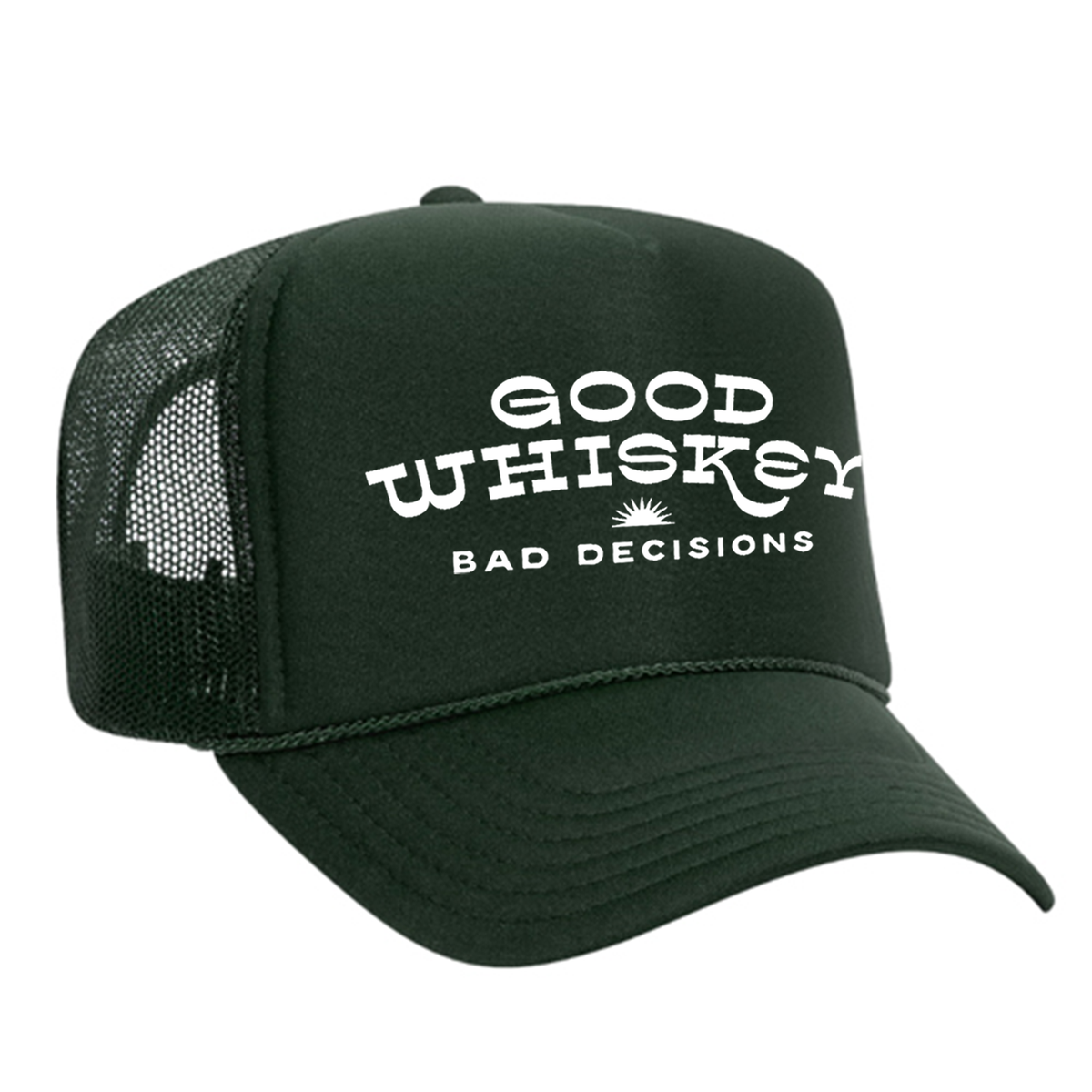 Good Whiskey Bad Decisions Foam Trucker Hat