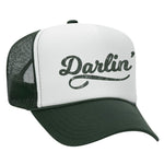 Darlin' Foam Trucker Hat - Dark Green / White